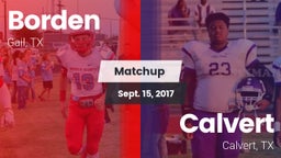 Matchup: Borden  vs. Calvert  2017