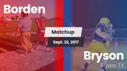 Matchup: Borden  vs. Bryson  2017