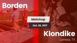 Matchup: Borden  vs. Klondike  2017