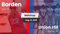 Matchup: Borden  vs. Union Hill  2018