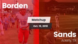 Matchup: Borden  vs. Sands  2018