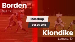 Matchup: Borden  vs. Klondike  2018