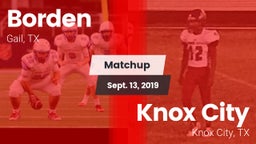 Matchup: Borden  vs. Knox City  2019