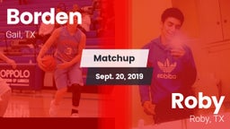 Matchup: Borden  vs. Roby  2019