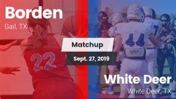 Matchup: Borden  vs. White Deer  2019