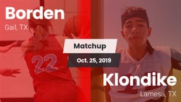 Matchup: Borden  vs. Klondike  2019