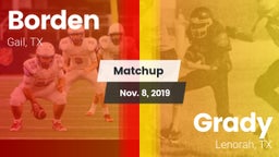 Matchup: Borden  vs. Grady  2019