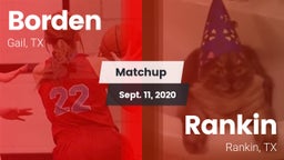 Matchup: Borden  vs. Rankin  2020