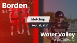 Matchup: Borden  vs. Water Valley  2020