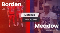 Matchup: Borden  vs. Meadow  2020