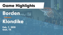 Borden  vs Klondike  Game Highlights - Feb. 7, 2020