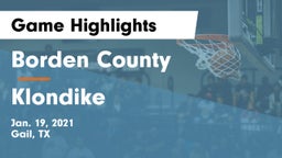 Borden County  vs Klondike  Game Highlights - Jan. 19, 2021