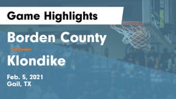 Borden County  vs Klondike  Game Highlights - Feb. 5, 2021