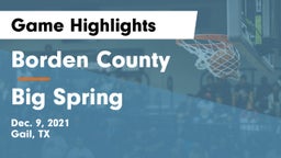 Borden County  vs Big Spring  Game Highlights - Dec. 9, 2021