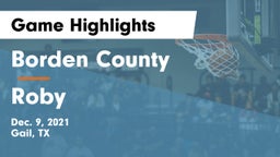 Borden County  vs Roby  Game Highlights - Dec. 9, 2021