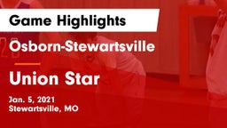 Osborn-Stewartsville  vs Union Star  Game Highlights - Jan. 5, 2021
