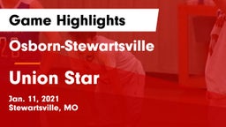 Osborn-Stewartsville  vs Union Star  Game Highlights - Jan. 11, 2021