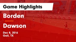 Borden  vs Dawson  Game Highlights - Dec 8, 2016