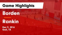 Borden  vs Rankin  Game Highlights - Dec 9, 2016