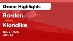 Borden  vs Klondike  Game Highlights - Jan. 21, 2020