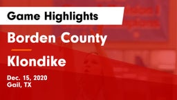 Borden County  vs Klondike  Game Highlights - Dec. 15, 2020