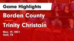 Borden County  vs Trinity Christain Game Highlights - Nov. 19, 2021