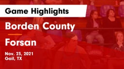 Borden County  vs Forsan  Game Highlights - Nov. 23, 2021