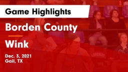 Borden County  vs Wink  Game Highlights - Dec. 3, 2021