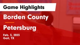 Borden County  vs Petersburg  Game Highlights - Feb. 3, 2023