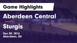 Aberdeen Central  vs Sturgis  Game Highlights - Dec 09, 2016