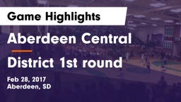 Aberdeen Central  vs District 1st round Game Highlights - Feb 28, 2017