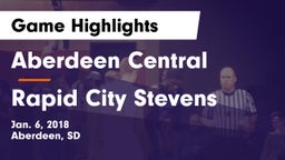Aberdeen Central  vs Rapid City Stevens  Game Highlights - Jan. 6, 2018