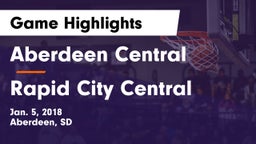 Aberdeen Central  vs Rapid City Central  Game Highlights - Jan. 5, 2018