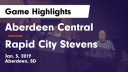 Aberdeen Central  vs Rapid City Stevens  Game Highlights - Jan. 5, 2019