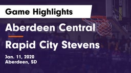 Aberdeen Central  vs Rapid City Stevens  Game Highlights - Jan. 11, 2020