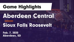 Aberdeen Central  vs Sioux Falls Roosevelt  Game Highlights - Feb. 7, 2020