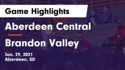 Aberdeen Central  vs Brandon Valley  Game Highlights - Jan. 29, 2021