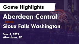 Aberdeen Central  vs Sioux Falls Washington  Game Highlights - Jan. 4, 2022