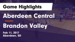 Aberdeen Central  vs Brandon Valley  Game Highlights - Feb 11, 2017