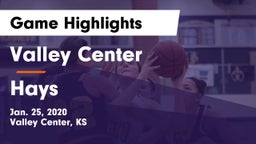 Valley Center  vs Hays  Game Highlights - Jan. 25, 2020