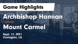 Archbishop Hannan  vs Mount Carmel Game Highlights - Sept. 11, 2021