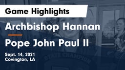 Archbishop Hannan  vs Pope John Paul II Game Highlights - Sept. 14, 2021
