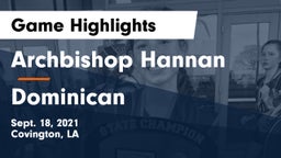 Archbishop Hannan  vs Dominican Game Highlights - Sept. 18, 2021