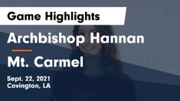Archbishop Hannan  vs Mt. Carmel Game Highlights - Sept. 22, 2021