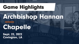 Archbishop Hannan  vs Chapelle Game Highlights - Sept. 22, 2022