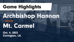 Archbishop Hannan  vs Mt. Carmel Game Highlights - Oct. 4, 2022