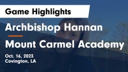 Archbishop Hannan  vs Mount Carmel Academy Game Highlights - Oct. 16, 2023