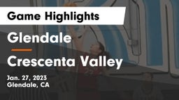 Glendale  vs Crescenta Valley Game Highlights - Jan. 27, 2023