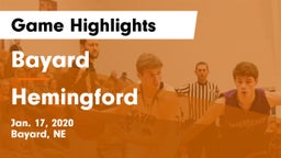Bayard  vs Hemingford  Game Highlights - Jan. 17, 2020