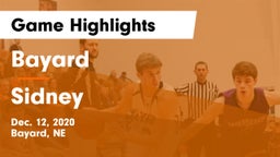 Bayard  vs Sidney  Game Highlights - Dec. 12, 2020